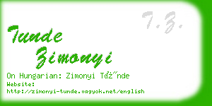 tunde zimonyi business card